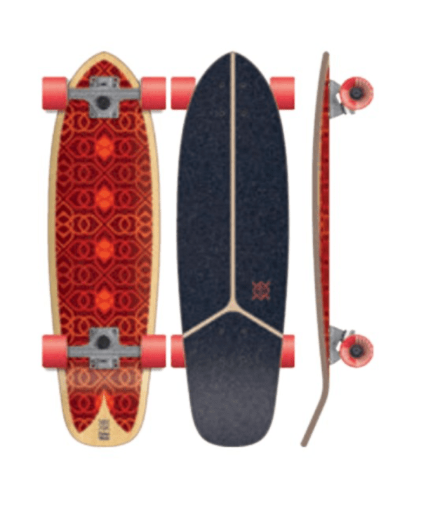 skateboard red flying wheels